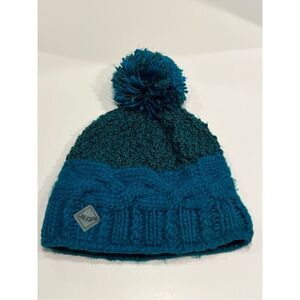 Miz Collection Switzerland Women’s Beanie Hat Fleece Lined Pompon One Size Green